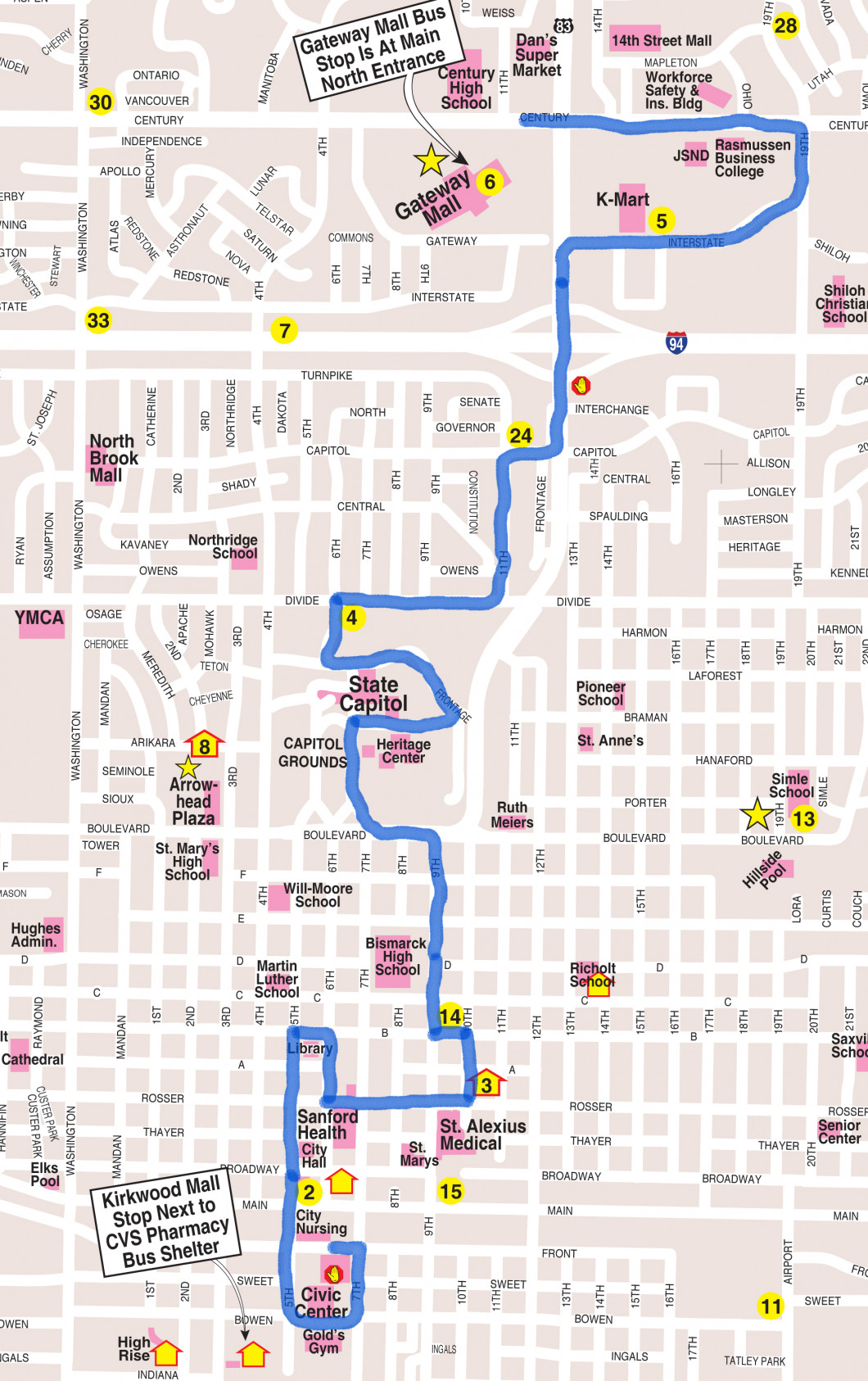 NW Bismarck Route E-1: Bismarck, ND: Bis-Man Transit